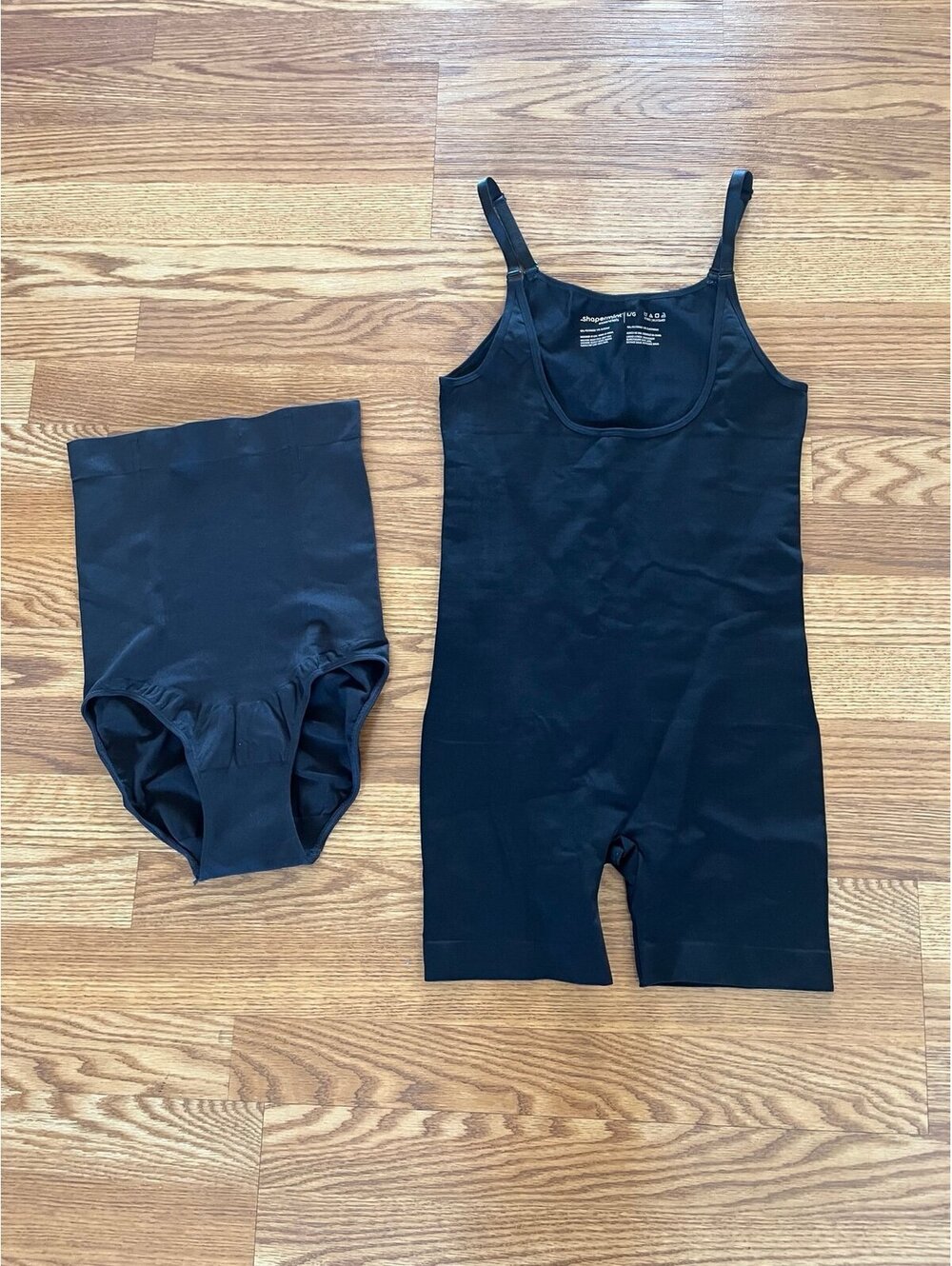 Shapermint Essentials Open Bust Bodysuit Shaper Short and bottoms. Large.